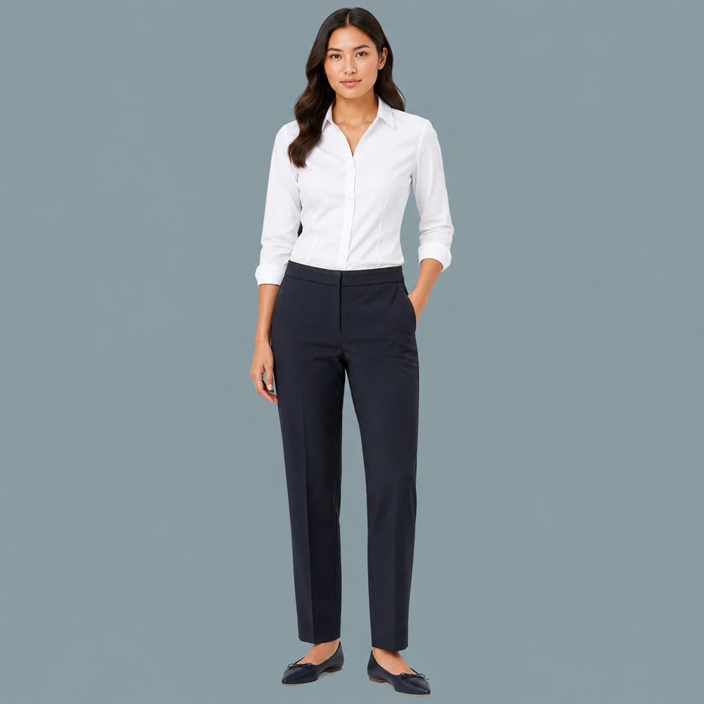 Rag & Bone Size 6 Navy Blue Black Trim Wool Ankle Length Career Work Dress Pants